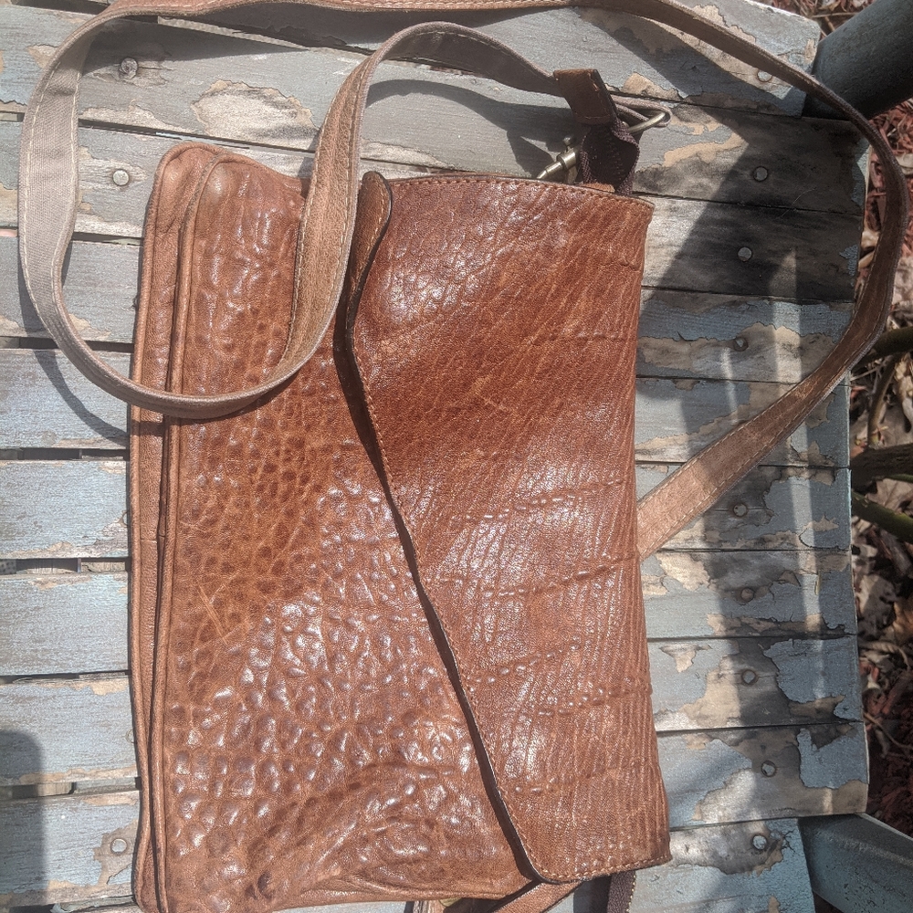 Women's Maxon Pebbled Brown Leather Crossbody Bag
